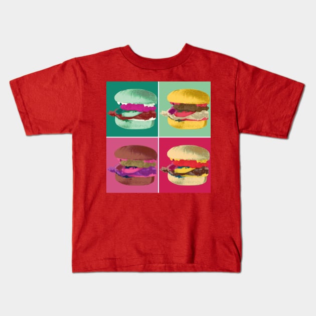 Pop Art Burger #1 Kids T-Shirt by CY